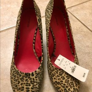 Express leopard print wedges. Brand new! Size 8.